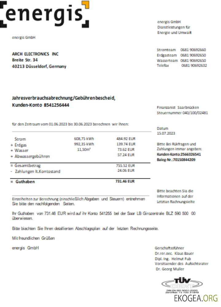 Projet de loi sur les services publics d'Allemagne Energis, SCR